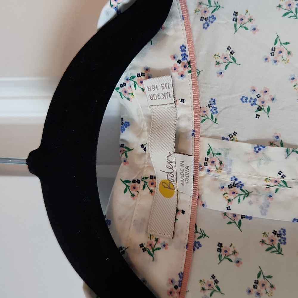 Boden 16R Floral Bouquet White Long Sleeve - Picture 2 of 4